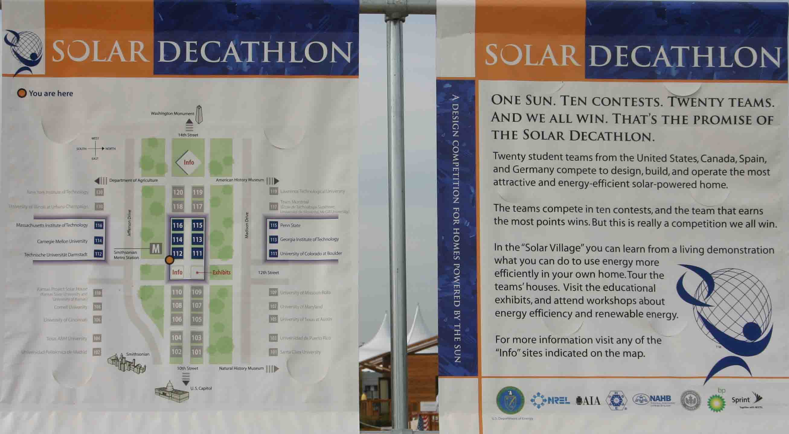 Sign explaining Solar Decathalon Sign explaining Solar Decathalon