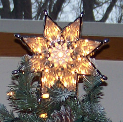Pointsetta Tree Topper with lights